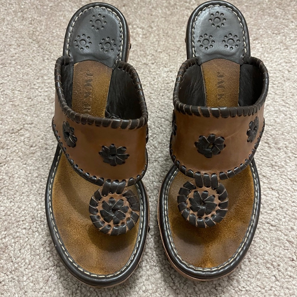 Jack Rogers leather wedges